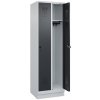 Šatňová skriňa C+P Cabo-Plus, 2 oddelenia, 600 x 500 x 1950 mm, čierno-sivá, s podstavcom