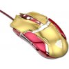 Herní myš E-Blue IRON MAN ARMOR EMS610, 4000DPI, optická, 6tl., 1 kolečko, drátová USB, zlatá (EMS610GOAA-EU)