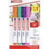 edding fixky na textil 4500 - sada 3+1 - oranžová, bledozelená, fialová, ružová