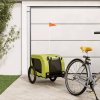 vidaXL Príves na bicykel pre psa zeleno čierny látka oxford a železo 94011