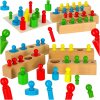Montessori drevené valcové závažia farebné