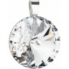 Evolution Group Strieborný prívesok s kryštálmi Preciosa biely guľatý rivole 34071.1 crystal