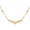 Silvego Zlatý náhrdelník Vionne z bieleho a žltého zlata s Brilliance Zirconia - 1,3 mm FNN1143NGYW