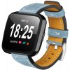eses Kožený remienok pre Fitbit Versa - Modrý