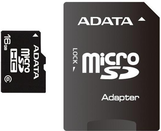 ADATA microSDHC 16GB class 6 + adapter AUSDH16GCL6-RA1