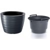 Prosperplast Kvetináč nízky s vložkou MAXE antracit, variant 37,5 cm