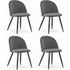 Stolička BELLO - tmavosivý zamat / čierne nohy x 4 9401 71 00 00