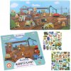 Magnetická knižka puzzle s magnetkami - Stavba, vozidlá, Montessori