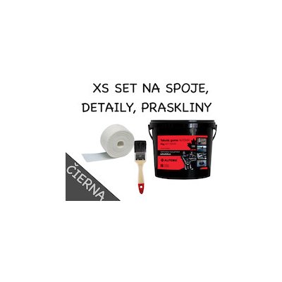 XS SET Tekutá guma ALFEMA HB500 čierna 5 kg + štetec + geotextília malá 100mmx25m (NOVÉ BALENIE, PÔVODNÁ RECEPTÚRA!)