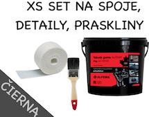 XS SET Tekutá guma ALFEMA HB500 čierna 5 kg + štetec + geotextília malá 100mmx25m (NOVÉ BALENIE, PÔVODNÁ RECEPTÚRA!)