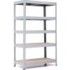 Policový regál Trestles RH 1500x800x400, nosnosť 1750 kg, 5 políc Farba: sivá, Typ police: drevená MDF 5,4 mm