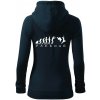 Parkour evolúcia - Mikina dámska trendy zipper s kapucňou - 2XL ( Tmavomodrá (takmer čierna) )