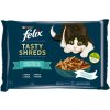 Felix Tasty Shreds kapsičky pre mačky losos, tuniak v šťave 4x 80 g