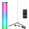Pronett XJ4942 Rohová LED stojacia lampa RGB, 20 W, diaľkové ovládanie 150 cm, čierna