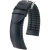 Kožený remienok Hirsch James L 0925002050-2, čierny, teletina/prírodný kaučuk, dĺžka L, Quick Release 20 mm