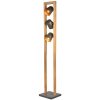 Trio 401900367 stojaca lampa Bell 3x25W | E14 - nožný vypínač, antický nikel, drevo