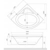 Roth FLORA NEO Rohová akrylátová vaňa 120 x 120 cm, biela, 9590000
