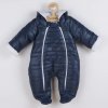 Zimná dojčenská kombinéza s kapucňou a uškami New Baby Pumi blue - 62 (3-6m)