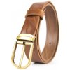 Kožený opasok s dezénom CLASSIC BRASS, šírka 3.3cm, 3D dezén - hnedá (VDCLASSIC-BRASS-3D)