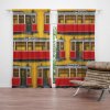 Sablio Závesy Pražské historické tramvaje Žlutý Pattern: 2ks 140x250cm