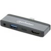 MANHATTAN Dokovací stanice USB-C 4v1, HDMI, USB-C PD 100W, USB-A 3.0, 3.5mm Jack 190404