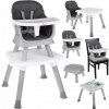 JOKO Detská jedálenská stolička na kŕmenie + Stôl so stoličkou + stolík na kocky Lego DUPLO 6v1, tmavo sivá