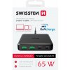SWISSTEN mini desktop adaptér GaN 2x USB-C + 2xUSB 65W Power Delivery černý 22057100