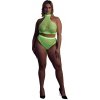 Ouch! Glow in the Dark Turtle Neck and High Waist Slip Neon Green