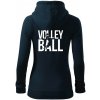 Volleyball nápis - Mikina dámska trendy zipper s kapucňou - XL ( Tmavomodrá (takmer čierna) )