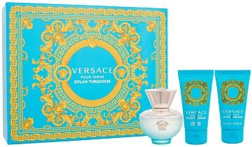 Versace Pour Femme Dylan Turquoise dárková sada: EDT 50 ml + sprchový gel 50 ml + tělový gel 50 ml