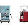 Profitec GO, blue + Eureka Mignon Bravo, CR ferrari red
