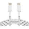 Belkin CAB004bt1MWH oplétaný USB-C - USB-C, 1m, bílý