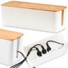 Organizér na káble, box na káble, úložný box na predlžovacie káble a vodiče, drevený