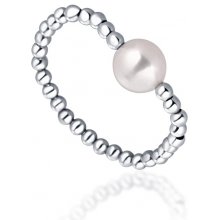 JwL Luxury Pearls Minimalistický strieborný prsteň s pravou sladkovodnou perlou JL0790