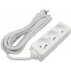 Sieťový predlžovací kábel Zástrčka - 3x uzemnená zásuvka Napájací pásik 3m 3x1,5mm 16A biely