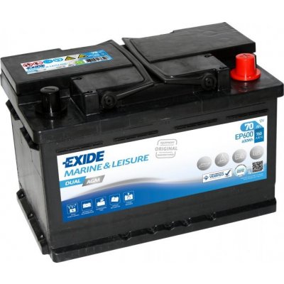 Exide Dual AGM 12V 70Ah 760A EP600