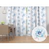 Biante Dekoračný záves TF-087 Modré kvety na geometrickom bielom 140x180 cm