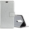 Peňaženkové puzdro Litchi na Huawei Mate 20 Lite - strieborná