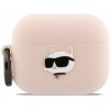 Silikónové puzdro Karl Lagerfeld 3D Logo NFT Choupette Head pre AirPods Pro 3 Pink