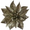 Kvet MagicHome Vianoce GlitterPoinsettia so štipcom šampaň veľkosť kvetu: 9 cm dĺžka kvetu: 8 cm 6 ks