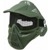 KOMBAT maska celotvárová s mriežkou ZELENÁ