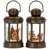 Vianočný lampáš so snehom a LED svetlom (Mikuláš / Sob), 2 varianty