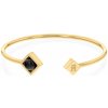 Tommy Hilfiger Slušivý pevný pozlátený náramok Framed Stones 2780795