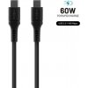 Nabíjecí a datový Liquid silicone kabel FIXED s konektory USB-C/USB-C a podporou PD, 1.2m, USB 2.0, FIXDLS-CC12-BK