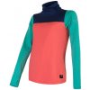 Sensor Coolmax Thermo Korál/sv.zelená/tm.modrá dámska funkčná mikina - S