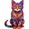 Kruzzel 22878 Drevené puzzle mačka 130 dielov, 38 x 24 cm