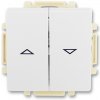 Spínač žalúziový jednopólový s krytom (1 + 1 s blokovaním), jasne biela, ABB Swing / Swing L 3557G-A89340 B1