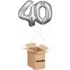 HeliumKing Balónový box - Narodeninové číslo 40 strieborný 86 cm