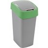 Curver odpadkový koš, FLIP BIN, stříbrný/zelený, 9l