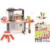 Set reštaurácia s elektronickou kuchynkou Chef Corner Restaurant Smoby a doplnky na varenie 100 kusov ovocie zelenina a potraviny s riadom a zmrzlinou
